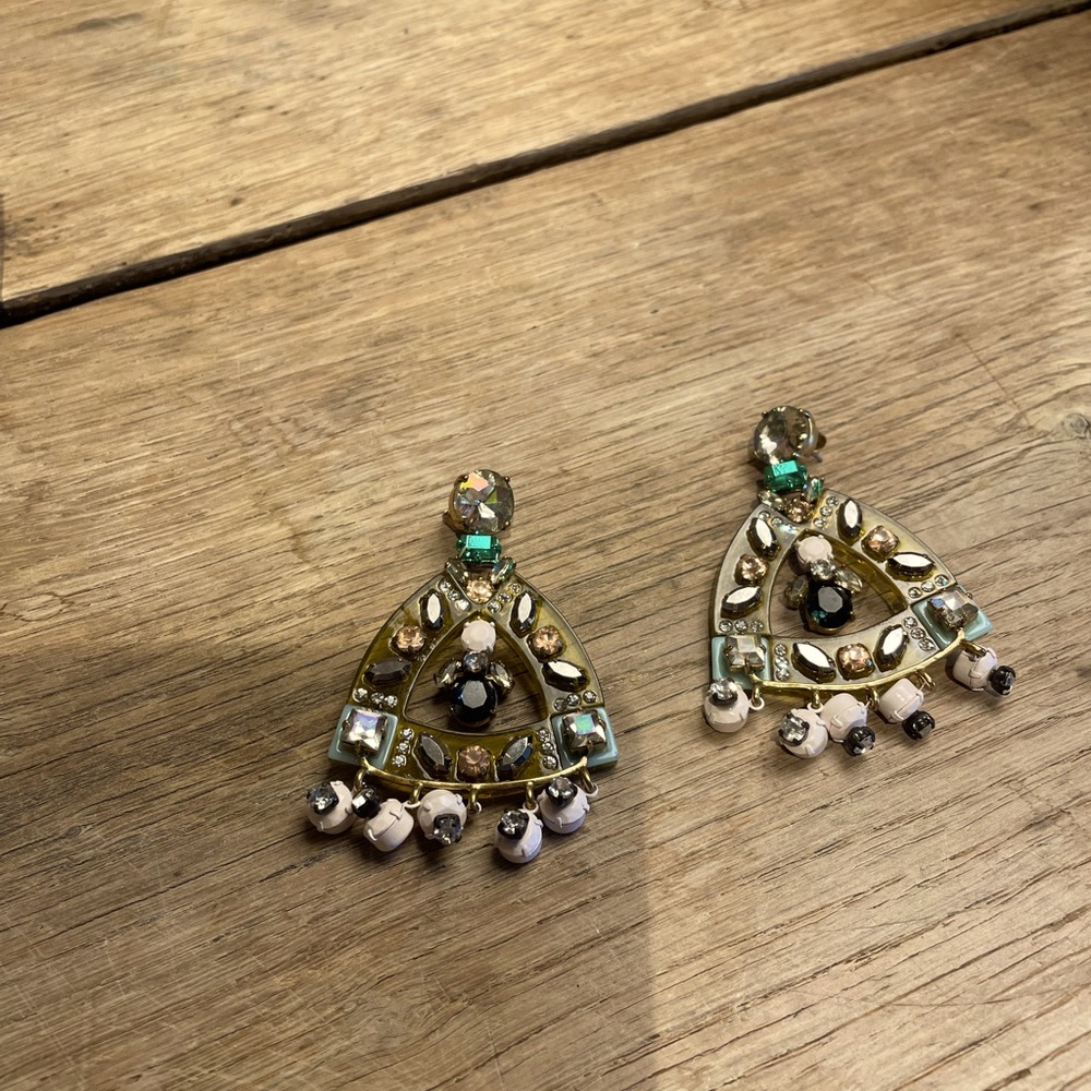 J CREW iridescent statement earrings!